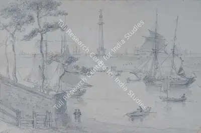 William Daniell (Artist), The Monument at Yarmouth Norfolk, 1821, Drawing