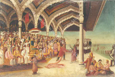 Bengal School (Artist), Draupadi Vastraharan, 1910, Painting