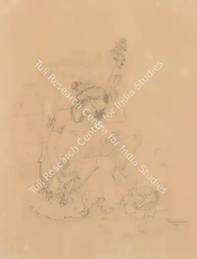 Sarada Ukil (Artist), Saraswati, 1937, Painting