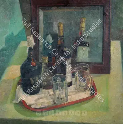 Bikash Bhattacharjee (Artist), Still Life, 1966, Painting