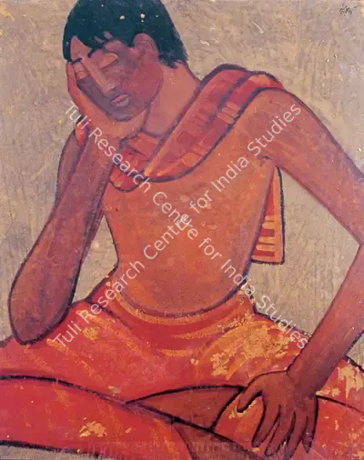Nirode C. Mazumdar (Artist), Man, 1954, Painting