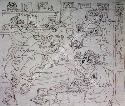 Nandalal Bose (Artist), The Artists Studio In Jorasanko, 1909, Drawing