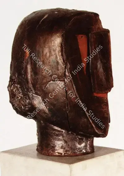 Himmat Shah (Artist), Terracotta Head, 1996, Sculpture