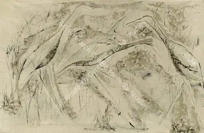 Krishen Khanna (Artist), Untitled (Cranes), 1955, Painting