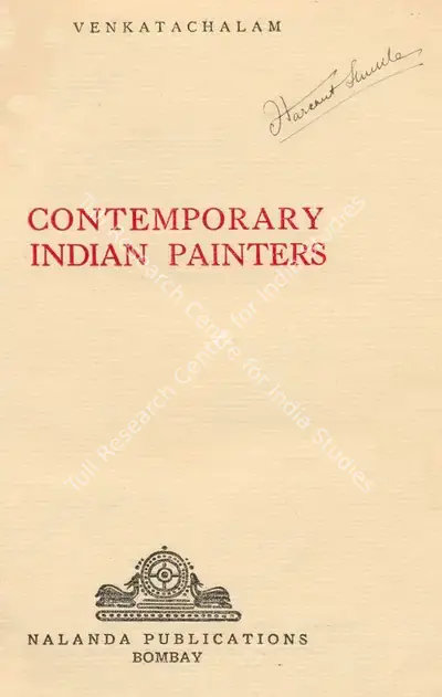 G. Venkatachalam (Author), Contemporary Indian Painters, 1927, Authored Book