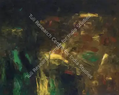 K.M. Adimoolam (Artist), Land Reflects, 1990, Painting