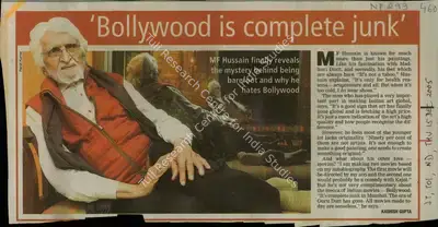 Kashish Gupta (Reporter), Bollywood is Complete Junk, 2005, Newspaper Clipping