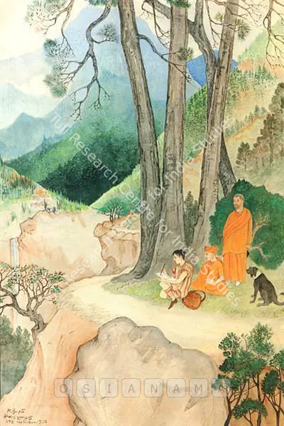 Mahindra Bhushan Gupta (Artist), Pilgrims In The Himalayas, 1930, Painting