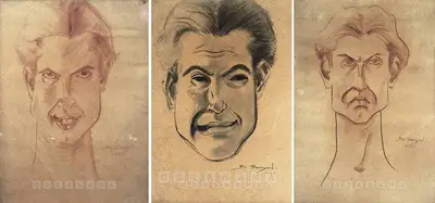 B.C. Sanyal (Artist), Self Portrait, 1944, Painting
