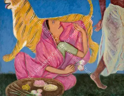 Ambalal, Amit (Artist). Flower Seller, 1989 | Painting, Pu.Mum/06.12.17, 2017 · Pundole