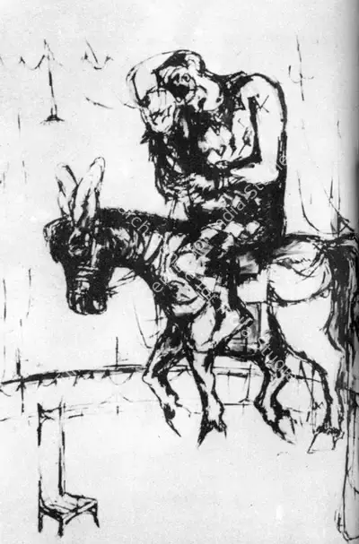 Nikhil Biswas (Artist), Circus 4, 1960, Drawing