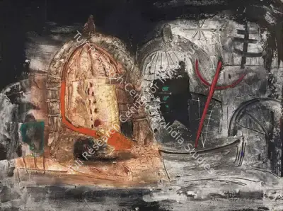 Manu Parekh (Artist), Benares Graffity III, 1997, Painting