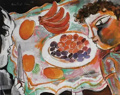 Paritosh Sen (Artist), Still Life With Fruits, 2005, Painting
