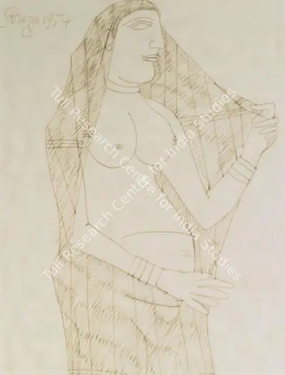 F.N. Souza (Artist), Untitled 8, 1954, Drawing