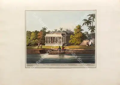 Harraden (Printmaker), Nabobs Choultry & Tank, at Conjeveram, 1804, Aquatint