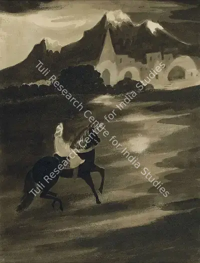 Gaganendranath Tagore (Artist), Pakshiraaj Ghoda, 1920, Painting
