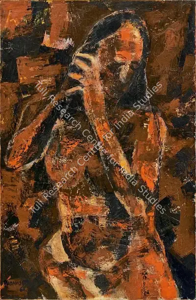 Akbar Padamsee (Artist), Woman with Conch, 1962, Painting