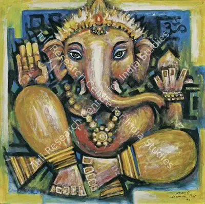 Laxman Pai (Artist), Ganesh, 1996, Painting