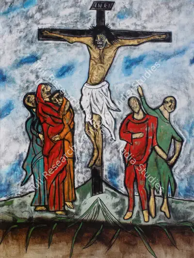 F.N. Souza (Artist), Last Howl From The Cross, 1963, Painting