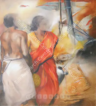 Ramesh Rao (Artist), The Toddy Tappers III, 1991, Painting