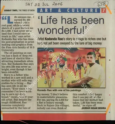 Jhumari Nigam Mishra (Reporter), Life has been Wonderful, 2006, Newspaper Clipping