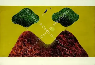 J. Swaminathan (Artist), Untitled (Bird, Tree and Mountain series), 1975, Painting