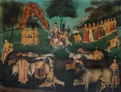 Dutch Bengal School (Artist), Krishna & Balaram with Cowherds, 1890, Painting