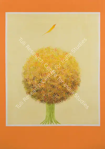 J. Swaminathan (Artist), Untitled (Bird And Tree), 1975, Painting