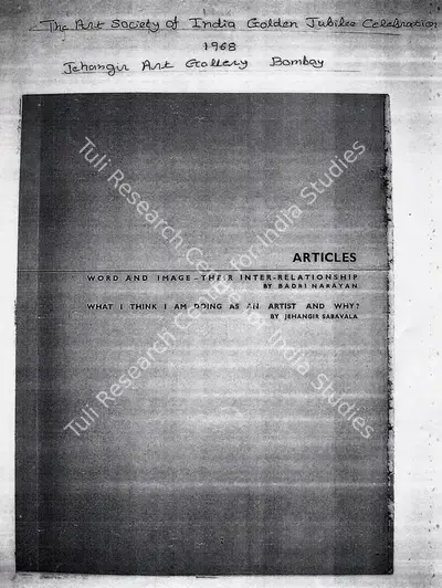 Jehangir Sabavala (Writer), What I think I am doing as an artist and why?, 1968, Newspaper Clipping