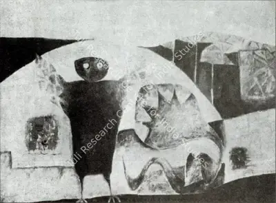 A.C.K. Raja (Artist), Black Figure, 1970, Painting