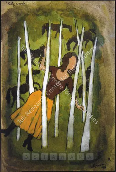 M.F. Husain (Artist), Ooty Woods, 1997, Painting