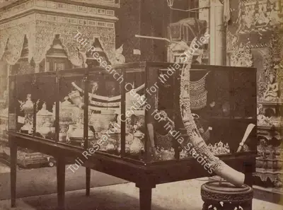 Shew Shankar Narayan (Photographer), Carved Tusk and Repousse Silver Work - Burmese Court, 1883, Antiquarian Photograph
