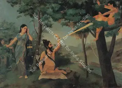 Attributed to Raja Ravi Varma (Artist), Shiva and Kamdeva, 1891, Painting