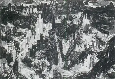 Raza, S.H. (Artist). Landscape. Acrylic on paper, c.1964 | Painting | FineArts | 00371203