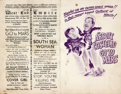 Charles Lamont (Director), Abbott And Costello Go To Mars, 1953, Handbill