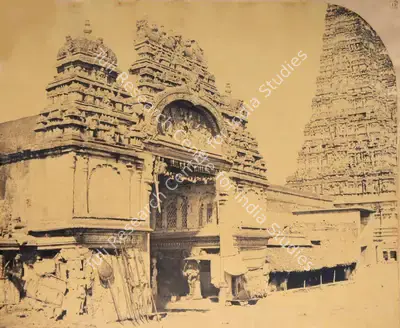Capt. Linnaeus Tripe (Photographer), Entrance to the Temple of Minakshi in the great Pagoda, Madura, 1858, Antiquarian Photograph