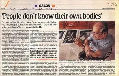 Meenakshi Shedde (Writer), People Don't Know Their Own Bodies', 2006, Newspaper clipping