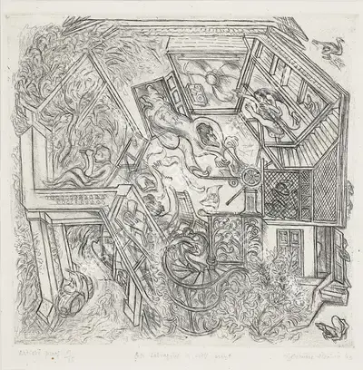 G.M. Sheikh (Artist), On Salvaging a Sick Print, 1985, Print