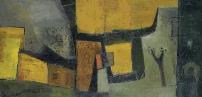 Ramkumar (Artist), Untitled (Landscape), 1960, Painting