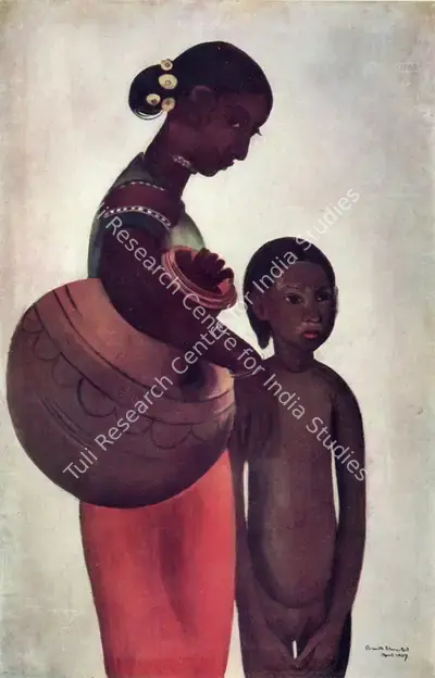 Amrita Sher-Gil (Artist), Woman and Child, 1937, Painting