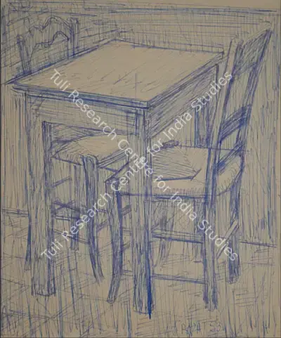 Raza, S.H. (Artist). Untitled, 1953 | Drawing, Sa.Onl/02.02.12, 1953