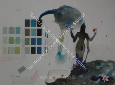 Jagannath Panda (Artist), The Blue God, 2005, Painting