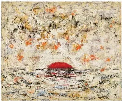 K.K. Hebbar (Artist), Untitled (Sunset), 1965, Painting