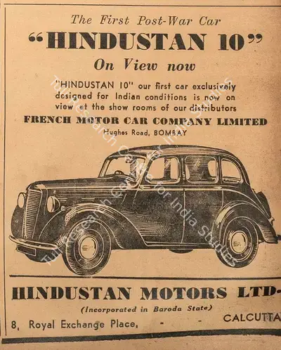 Hindustan Motors (Advertiser), "Hindustan 10" on View Now, 1945, Advertisement