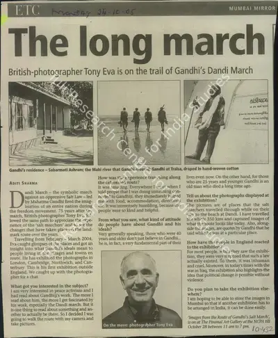 Aditi Sharma (Reporter), The Long March, 2005, Newspaper Clipping
