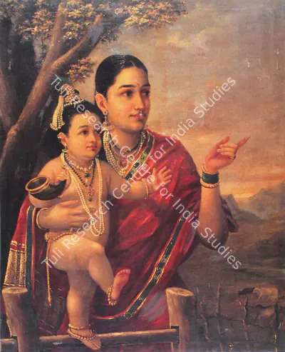 Raja Ravi Varma (Artist), Yashoda And Krishna, Painting