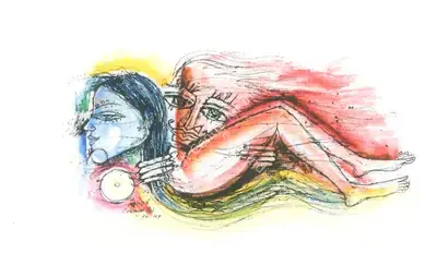 Piraji Sagara (Artist), Fisherman, 1971, Painting