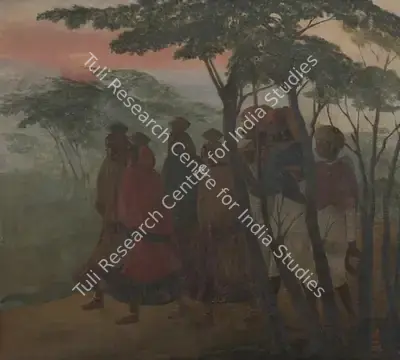 Indra Dugar (Artist), Trek to Work, 1972, Painting
