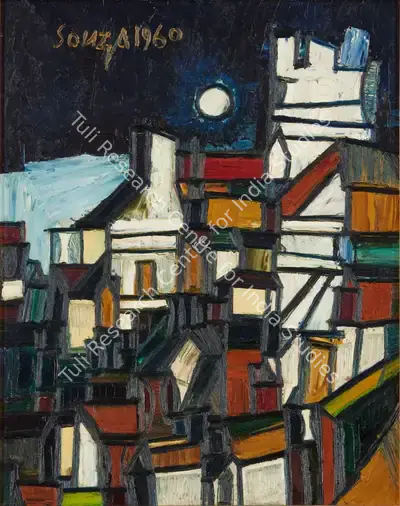 Souza, F.N. (Artist). Houses in Moonlight, 1960 | Painting, So.NeY/26.03.26, 2026 · Sotheby's
