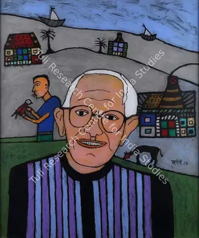 Madhavi Parekh (Artist), Portrait of Bhupen Khakhar, 2017, Painting